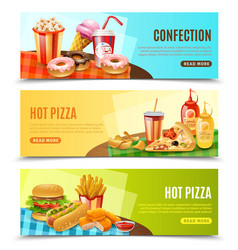 Fast Food Horizontal Banners Set