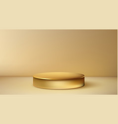 Gold Podium On Abstract Background One Stage