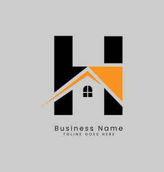 H Letter Real Estate Template Logo Design