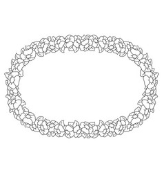 Beautiful Flower Frame Coloring Page Design