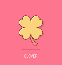 Four Leaf Clover Icon In Comic Style St Patricks