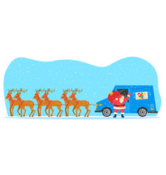 Merry Christmas Celebration Winter Mood Santa Car