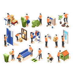 Spring Renovation Isometric Icons