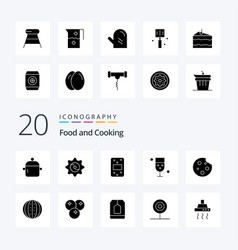 20 Food Solid Glyph Icon Pack Like Breakfast Food