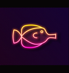 Glowing Neon Line Butterfly Fish Icon Isolated