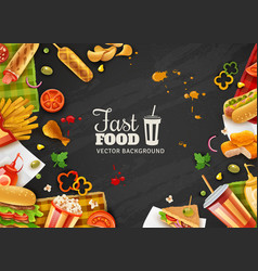 Fast Food Black Background Poster