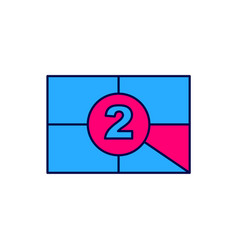 Filled Outline Old Film Movie Countdown Frame Icon