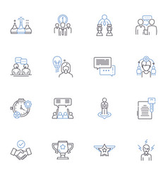 Practicum And Job Line Icons Collection