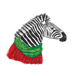 Zebra Portrait Christmas Knitted Sweater