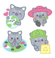 Ecology Stickers Set With Tomomi Cat