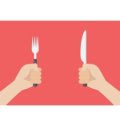 Knife And Fork Cutlery In Hands