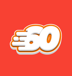 Number 60 3d Speed Modern Icon