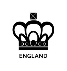 Crown With England Lettering Simple Icon