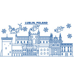 Poland Lublin Winter City Skyline Merry