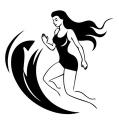 Running Woman Isolated On A White Background