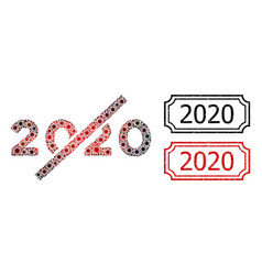 2020 Grunge Badges With Notches And No Year