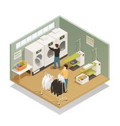 Laundry Equipment Isometric Composition