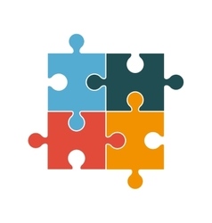 Square in four puzzle pieces icon Royalty Free Vector Image