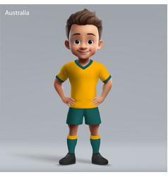 3d Cartoon Cute Young Rugby Player In Australia