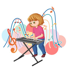 A Girl Playing Electronic Keyboard