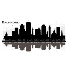 Baltimore Maryland City Skyline Silhouette