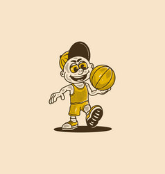 Character Of A Boy Holding A Basket Ball