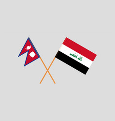 Crossed Flags Of Iraq And Nepal