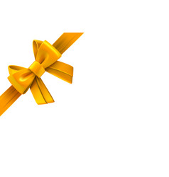 Golden Ribbon With Bow On The Left Corner Design