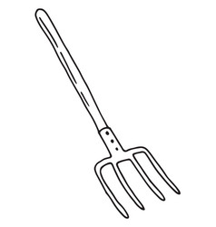 Pitchfork Icon Hand Drawn Farmer Tool Sketch