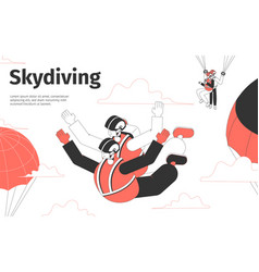 Sky Diving Isometric Background