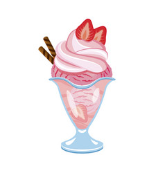 Strawberry Ice Cream Sundae With Whipped Cream