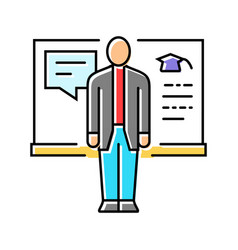 College Teacher Profession Color Icon