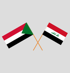 Crossed Flags Of Iraq And Sudan