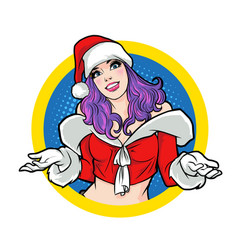 Sexy Santa Woman On Circle Sign