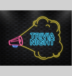 Neon Icon Trivia Night Banner In 3d Style