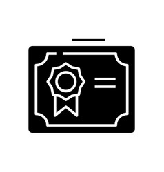 Stock Certificate Black Icon Concept