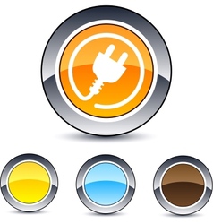 Power plug square button Royalty Free Vector Image