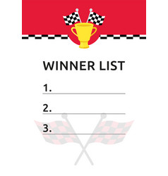 Template For A List Of Winners In Sports Car