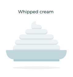 Whipped Cream On A Plate Flat Isolated