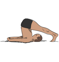 Man Yoga Pose Halasana Healing Posture