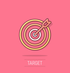 Target Icon In Comic Style Darts Game Cartoon