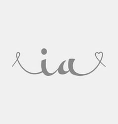 Ia Initial Wedding Monogram Calligraphy Hand