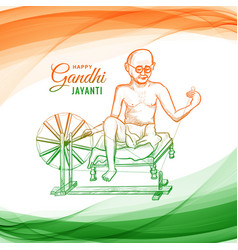 Mahatma Gandhi For Gandhi Jayanti On Wave