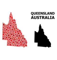 Red Star Mosaic Map Australian Queensland