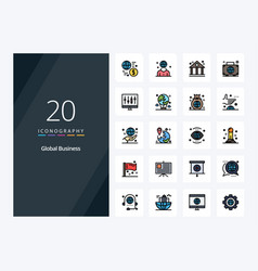 20 Global Business Line Filled Icon For