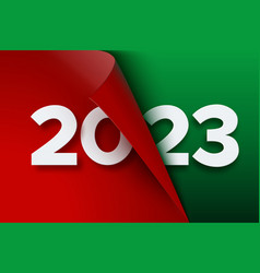 2023 New Year Red Paper Sheet With Curled Corner