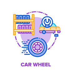 Car Wheel Tire Concept Color