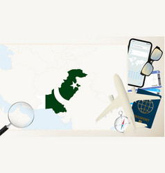 Pakistan Map And Flag Cargo Plane On The Detailed