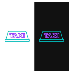 Line Taxi Car Roof Icon Isolated On White