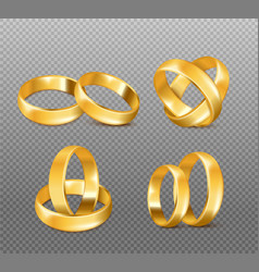 Pairs Of Gold Wedding Or Engagement Rings Mockups